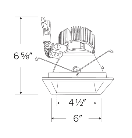 Elco Lighting E440L4040W2 4" Square Reflector LED Light Engine Trims 36.8W, 4000K, 4000lm - White Finish - Sonic Electric