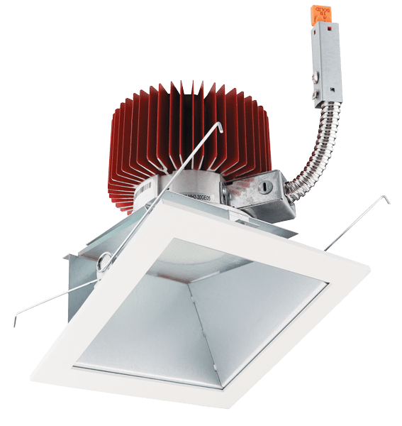 Elco Lighting E442L1630W2 4" Square Wall Wash Reflector LED Light Engine Trims 3500K, 18W, 1600LM - White Finish - Sonic Electric