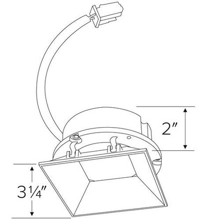 ELCO Lighting E444C0827W Cedar System 4 inch LED Light Engine with Trimless Reflector Square 850lm 2700K - White Finish - Sonic Electric