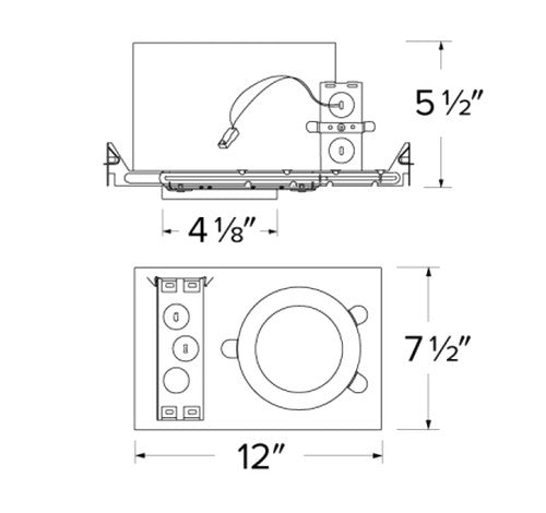 ELCO Lighting E4LC12ICA 4" Cedar System New Construction IC Airtight Housing w/Driver 1250lm (120V Triac/ELV) - Sonic Electric