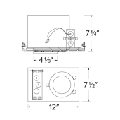 Elco Lighting E4LC16ICA2 4 Inches Cedar System New Construction IC Airtight Housing w/Driver, 120V - Sonic Electric