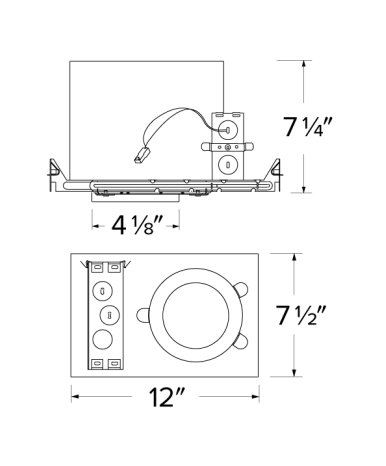 Elco Lighting E4LC16ICAD2 - EM2 4" Cedar System New Construction IC Airtight Housing w/Driver, 1600lm, 120 - 277V - Sonic Electric