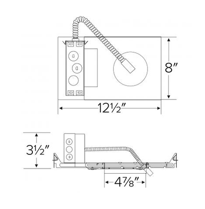 Elco Lighting E4LFU08D2 - EM1 4" New Construction Plaster Frame with Driver, 12.5W, 850lm, 120 - 277V, Gen 2, Dimming 0 - 10VTriac/ELV (1% Dimming), 8W Emer. Backup - Sonic Electric