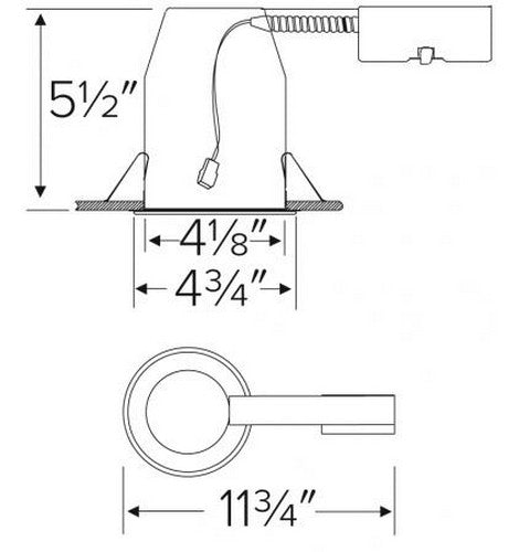 ELCO Lighting E4LRC12D 4 inch Cedar System Contemporary Non - IC Remodel Recessed Lighting Housing with Driver 1250lm - Black Finish - Sonic Electric