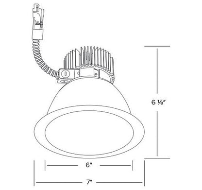 ELCO Lighting E610L1235HW 6 Inch Reflector LED Light Engine Trims 3500K 1250lm Haze with White Ring Finish - Sonic Electric