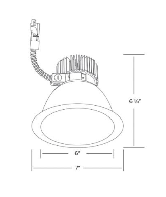 Elco Lighting E610L3030B2 - F 6" Reflector LED Light Engine Trims 31W, 3000K, 3000lm, Beam Angle 38°, Gen 2 - Black Finish - Sonic Electric