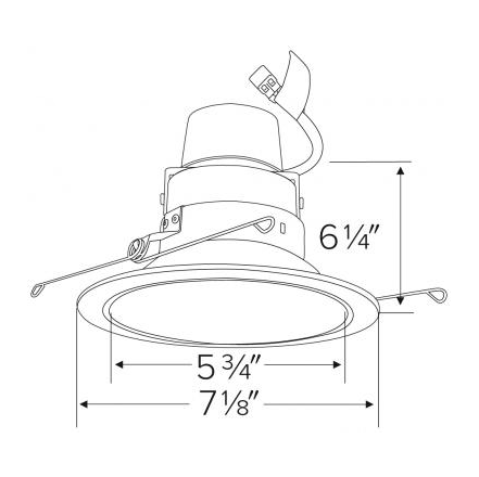 Elco Lighting E610R0827H - F 6" LED Module & Driver with Reflector Trim, 11.4W, 2700K, 850lm, Dimming Triac/ELV, Voltage 120V, Beam Angle 38°, - Haze with White Trim Finish - Sonic Electric