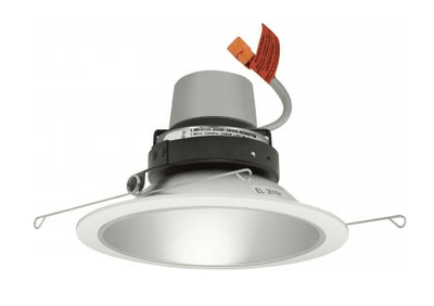 Elco Lighting E610R0827H-F 6" LED Module & Driver with Reflector Trim, 11.4W, 2700K, 850lm, Dimming Triac/ELV, Voltage 120V, Beam Angle 38°, - Haze with White Trim Finish