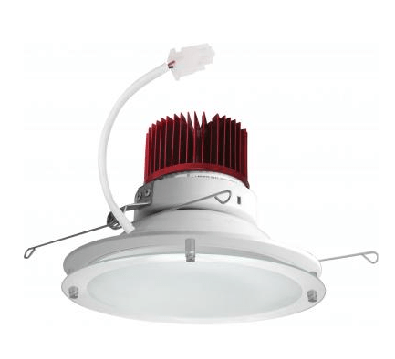 Elco Lighting E612C1235W2 6" LED Light Engine with Drop Glass Trim, 12.88W, 3500K, 1250lm, Beam Angle 60° - White Finish - Sonic Electric