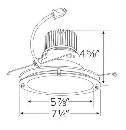 Elco Lighting E612C1235W2 6" LED Light Engine with Drop Glass Trim, 12.88W, 3500K, 1250lm, Beam Angle 60° - White Finish - Sonic Electric
