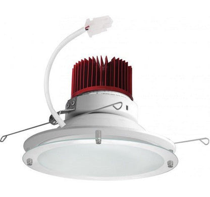 ELCO Lighting E612C2040W 6 Inch Cedar System LED Light Engine with Drop Glass Trim 2000lm 4000K - White Finish - Sonic Electric