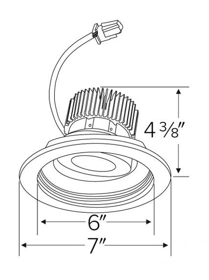 Elco Lighting E616C1227W 6 Inches LED Light Engine with Adjustable Baffle Trim, 2700K - White Finish - Sonic Electric