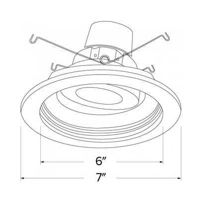 Elco Lighting E616R1227BZ 6" Round Adjustable Baffle Trim with LED Module & Driver 15.7W, 2700K, 1250lm, Beam Angle 60° - Bronze Finish - Sonic Electric
