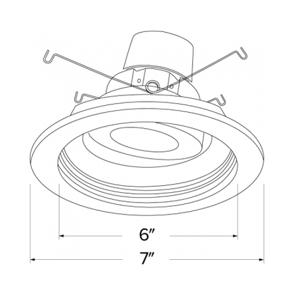 Elco Lighting E616R1227BZ 6" Round Adjustable Baffle Trim with LED Module & Driver 15.7W, 2700K, 1250lm, Beam Angle 60° - Bronze Finish - Sonic Electric