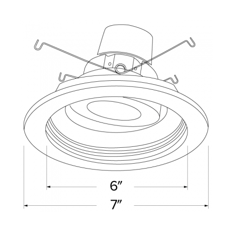 Elco Lighting E616R1227BZ 6" Round Adjustable Baffle Trim with LED Module & Driver 15.7W, 2700K, 1250lm, Beam Angle 60° - Bronze Finish - Sonic Electric