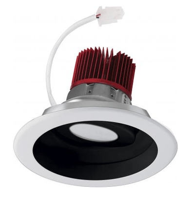 Elco Lighting E617C0827B2 6" LED Light Engine with Adjustable Reflector Trim 8.76W, 2700K, 850lm, Beam Angle 60° - Black with White Trim Finish