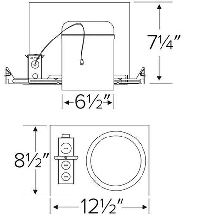 ELCO Lighting E6LC20ICAD 6 Inch Cedar System New Construction IC Airtight Housing w/Driver 2000lm Triac/ELV/0 - 10V 120V - 277V - Sonic Electric