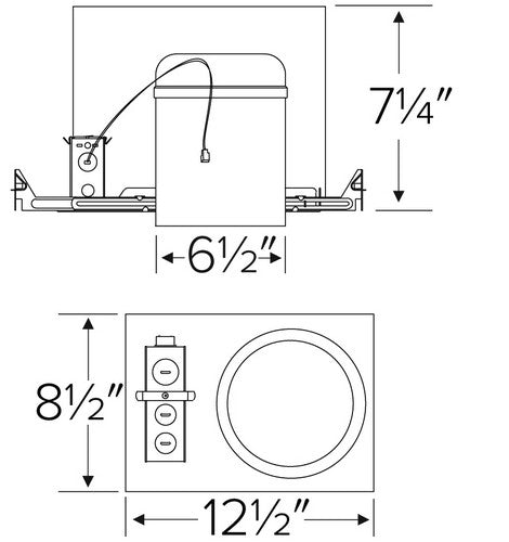 ELCO Lighting E6LC20ICAD 6 Inch Cedar System New Construction IC Airtight Housing w/Driver 2000lm Triac/ELV/0 - 10V 120V - 277V - Sonic Electric