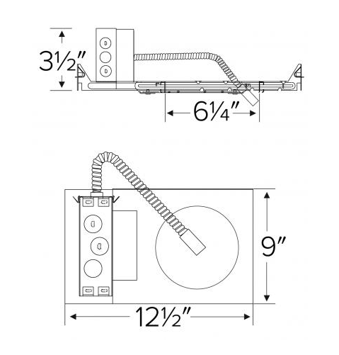 Elco Lighting E6LFU20S 6" New Construction Plaster Frame with Driver, 29.4W, 2000lm, 120/277V - Sonic Electric