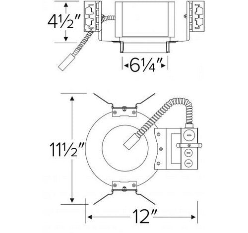 ELCO Lighting E6LHU08D 6 Inch New Construction Architectural Frame with Driver 850lm 120/277V Triac/ELV/0 - 10V - Sonic Electric