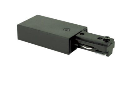 Elco Lighting EC801B Live End Connector for 2 Circuit Track Accessory - Black Finish - Sonic Electric