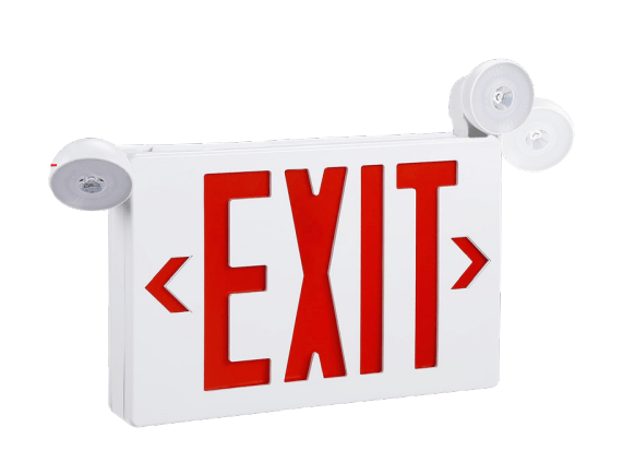 Elco Lighting EE86HRG LED Exit Sign and LED Emergency Light Combo, Red & Green Letters - Sonic Electric