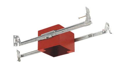 Elco Lighting EJB44ICA 4" Square IC Airtight Junction Box with Hanger Bars for Fire Rated Ceilings - Red Finish - Sonic Electric