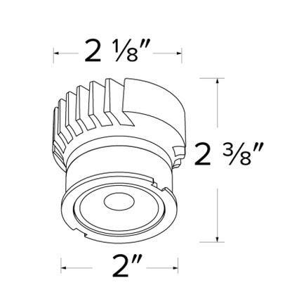 Elco Lighting EKCL2135D - S Canless Koto LED Module, 10.5W, 3500K, 950lm, Beam Angle 18° - Black Finish - Sonic Electric