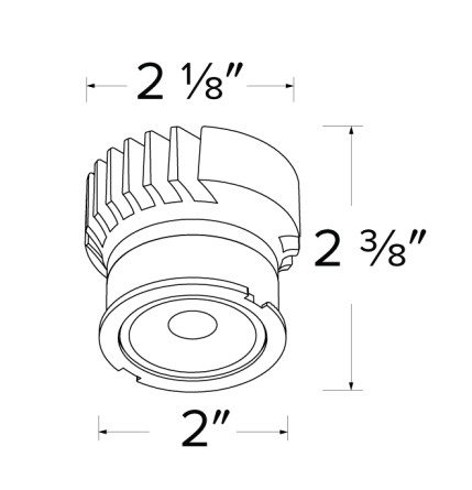 Elco Lighting EKCL2135D - S Canless Koto LED Module, 10.5W, 3500K, 950lm, Beam Angle 18° - Black Finish - Sonic Electric