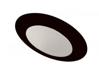 ELCO Lighting EL12B 6"es Sloped Shower Trim with Albalite Lens - Black Finish - Sonic Electric