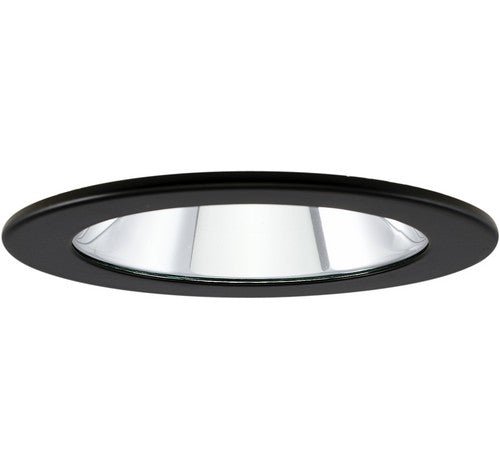 ELCO Lighting EL1411B 4" Adjustable Shower Trim with Clear Reflector and Lens Trim - Black Finish - Sonic Electric