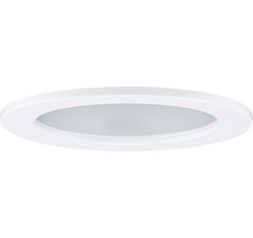 ELCO Lighting EL1412SH 4" Adjustable Shower Trim with Clear Reflector and Frosted Lens Trim - White Finish - Sonic Electric