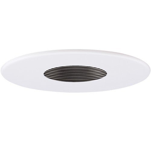 ELCO Lighting EL1423B 4" Adjustable Pinhole with Baffle Trim Black with White Ring - Sonic Electric