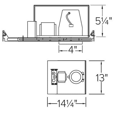 ELCO Lighting EL1499ICAS 50W 4" Low Voltage Shallow IC Housing Magnetic - Sonic Electric