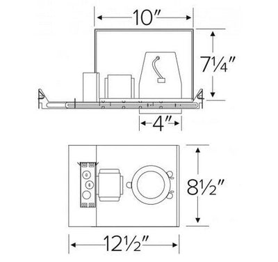 ELCO Lighting EL1499ICEA 50W 4" Low Voltage Airtight IC Housing - Black Finish - Sonic Electric