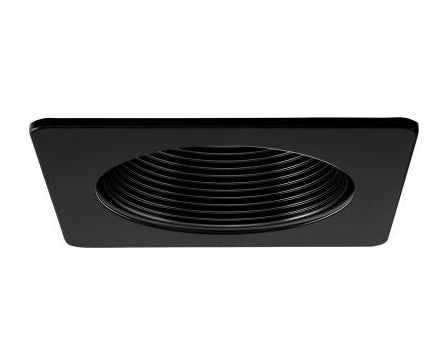 ELCO Lighting EL2393BB 3 Inches Square on Round Phenolic Baffle Trim - Black Finish - Sonic Electric
