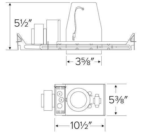 ELCO Lighting EL2699LDICA 12W 3 Inch New Construction Housing with Magnetic Transformer - Sonic Electric