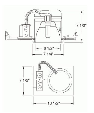 ELCO Lighting EL27HE13ICA 6" Compact Fluorescent Vertical IC Downlight 13W 120V - White Finish - Sonic Electric