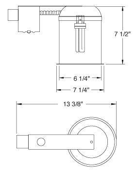ELCO Lighting EL27RHE26 6 Inch Compact Fluorescent Vertical Remodel Downlight 26W 120/277V - Sonic Electric