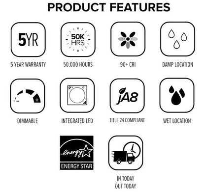 Elco Lighting EL331CT3W 9W 3" Square LED Baffle Insert Recessed Lighting Trim 3 CCT - White Finish - Sonic Electric