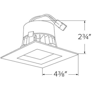 ELCO Lighting EL33230W 9W 3" Square LED Insert Reflector Recessed Lighting Trim 3000K - White Finish - Sonic Electric
