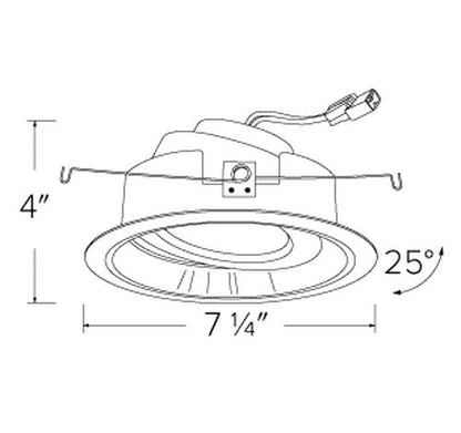 ELCO Lighting EL37727B 15W 6 Inch Round LED Adjustable Phenolic Reflector with PAR30 Gimbal Insert 2700K 1050lm Black with White Ring Finish - Sonic Electric