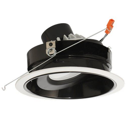 ELCO Lighting EL37727B 15W 6 Inch Round LED Adjustable Phenolic Reflector with PAR30 Gimbal Insert 2700K 1050lm Black with White Ring Finish - Sonic Electric