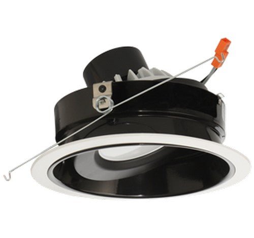 ELCO Lighting EL37727B 15W 6 Inch Round LED Adjustable Phenolic Reflector with PAR30 Gimbal Insert 2700K 1050lm Black with White Ring Finish - Sonic Electric
