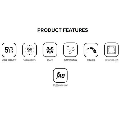 ELCO Lighting EL39730B 10.8W 3 Inch Round LED Adjustable Pull Down Insert 3000K - Black Finish - Sonic Electric