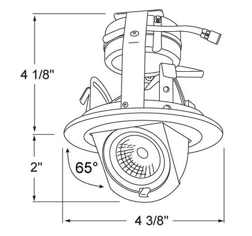 ELCO Lighting EL39730B 10.8W 3 Inch Round LED Adjustable Pull Down Insert 3000K - Black Finish - Sonic Electric