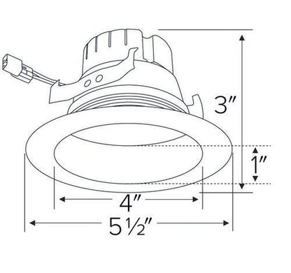 ELCO Lighting EL41735W 12W 4 Inch Round High Lumen LED Reflector Insert 3500K 1000lm - Bronze Finish - Sonic Electric