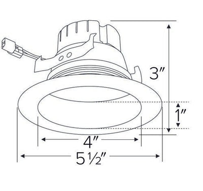 ELCO Lighting EL41740W 12W 4" Round High Lumen LED Reflector Insert 4000K, 1000lm - White Finish - Sonic Electric