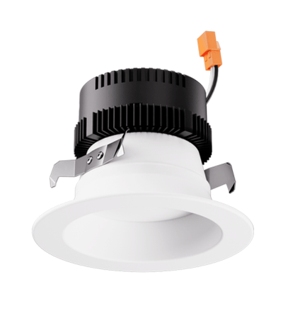 Elco Lighting EL427CT5HW 4" Round Reflector Insert with 5-CCT Switch & 3-Lumen Switch - Haze with White Finish
