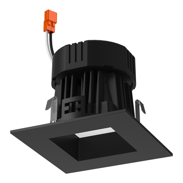 Elco Lighting EL434CT5BB 4" Square LED Reflector Insert with 5 - CCT Switch, 10W, 1000LM - Black Finish - Sonic Electric